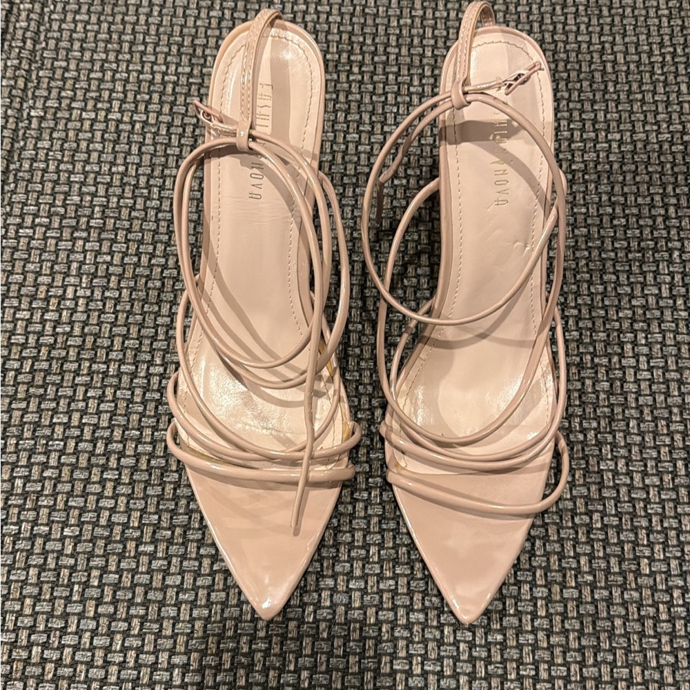 Fashion nova Women's Beige Strappy Heels